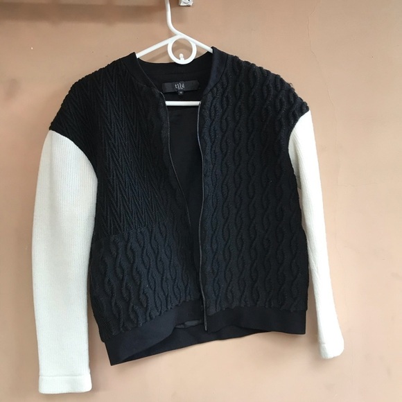 Tibi / bomber knit jacket varsity patchwork cable - Picture 4 of 9